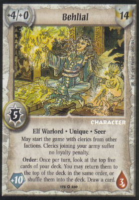 ELF Warlord CCG Saga of the Storm BEHLIAL Seer