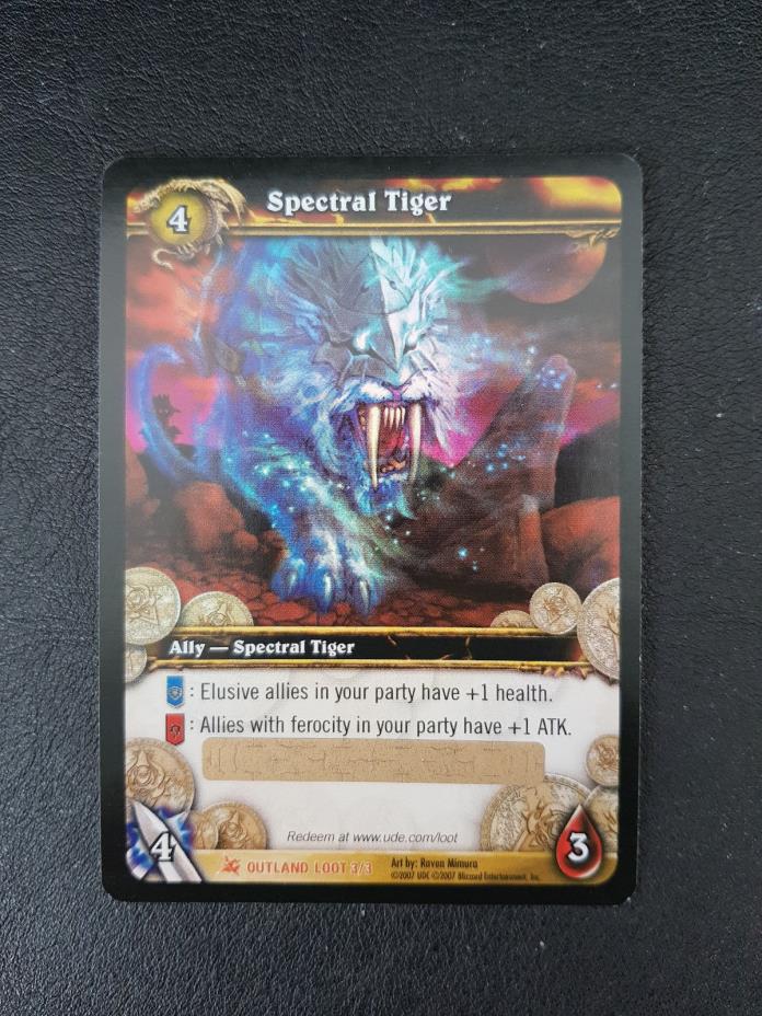 World of Warcraft TCG Spectral Tiger Unscratched Loot Card