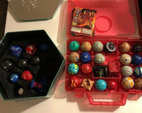 Huge Lot Of 31 Bakugan Brawlers With Tin And Case