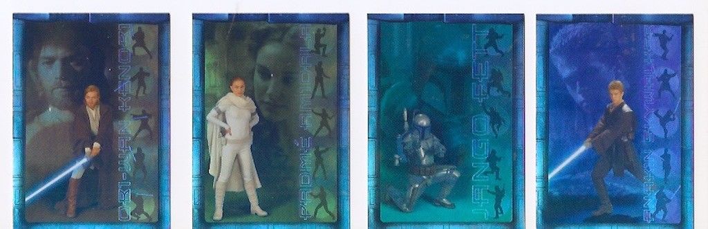 Star Wars Attack Of The Clones Prism Foil Card LOT of 4