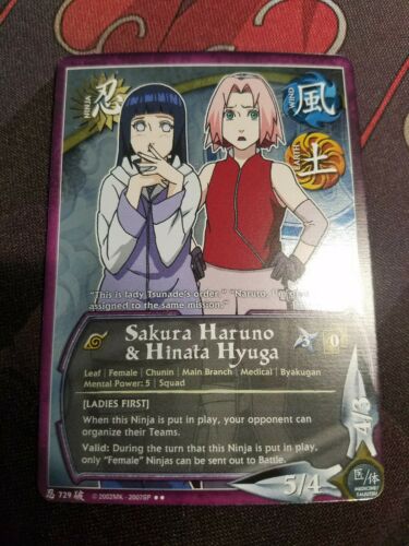 Naruto Card - Sakura Haruno & Hinata Hyuga - Foil Rare NM 729