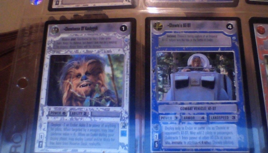 Chewbacca of Kashyyyk card CCG & Chwie's AT-ST Endor set