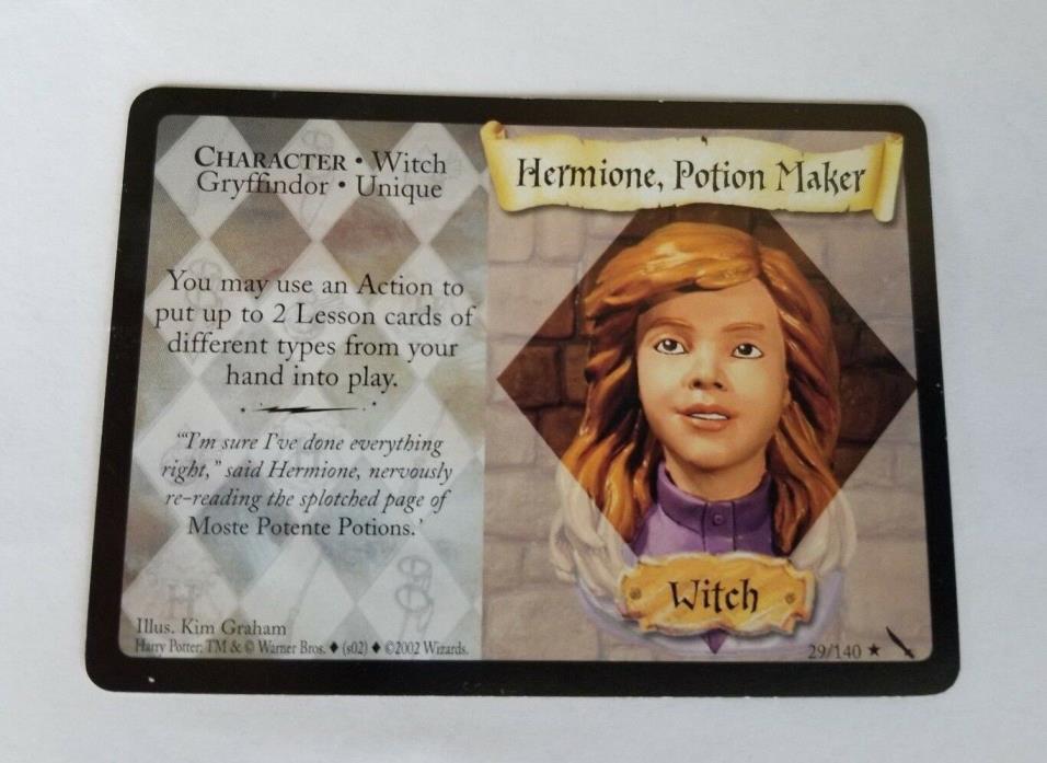 Harry Potter TCG CCG Chamber of Secrets Hermione, Potion Maker card 29/140