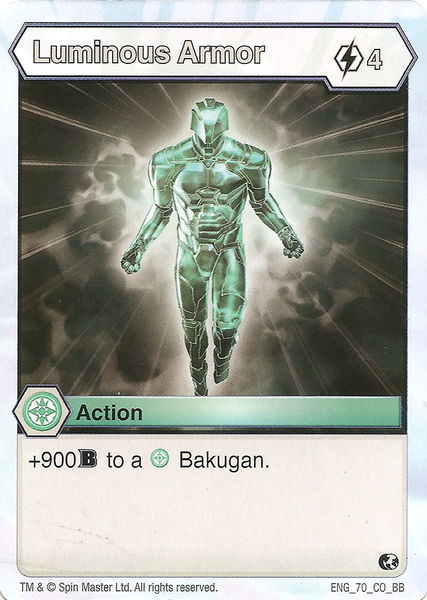 BAKUGAN Battle Brawlers Planet LUMINOUS ARMOR ENG 70 CO BB