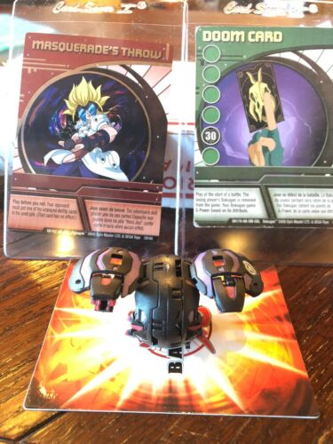 Bakugan Darkus Dual Hydranoid 550g Masquerades Throw Foil Card!! And Doom Card!!