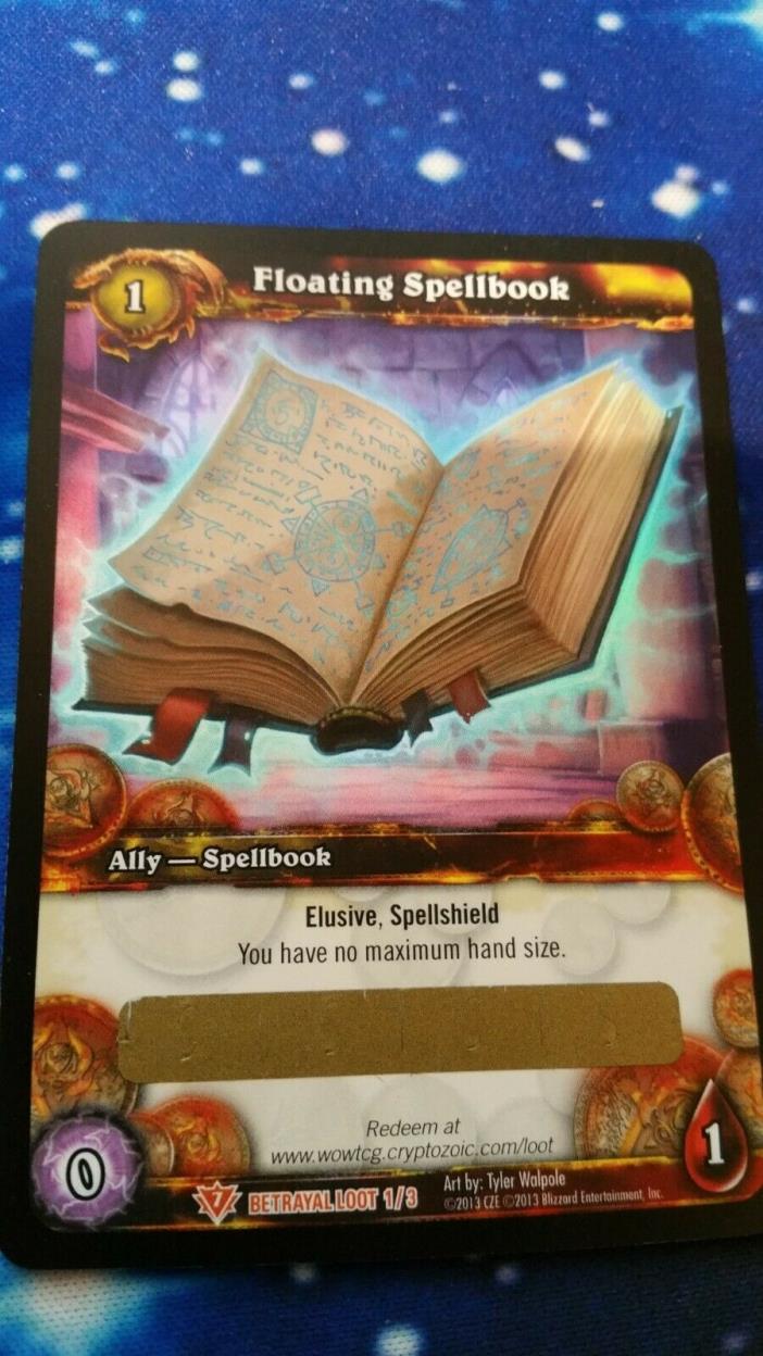 World of Warcraft WOW TCG Floating Spellbook Loot Card Unscratched Betrayal 1/3