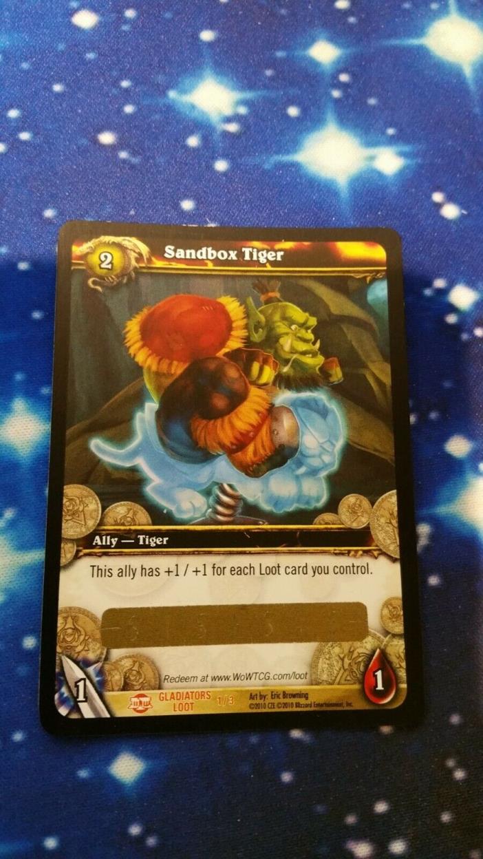 World of Warcraft WOW TCG Sandbox Tiger Loot Card Gladiator Unscratched Holo