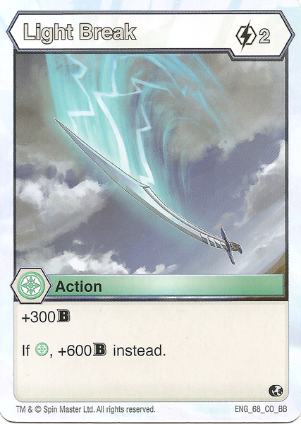 BAKUGAN Battle Brawlers Planet LIGHT BREAK ENG 68 CO BB