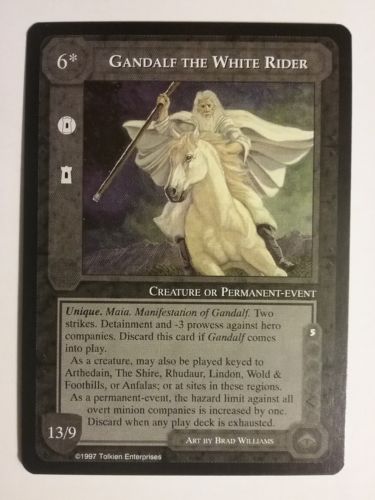 MIDDLE-EARTH CCG MECCG GANDALF THE WHITE RIDER AGAINST THE SHADOW ATS RARE LOTR