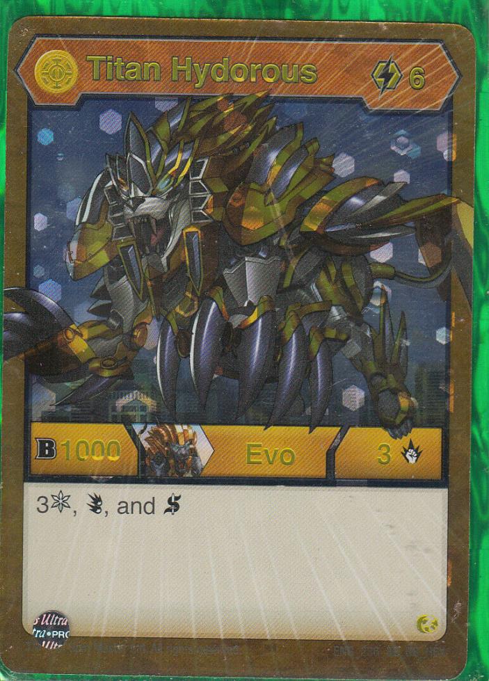 1 x Bakugan Battle Planet Titan Hydorous Evo Card Elite - ENG 236 BE BB HEX  New