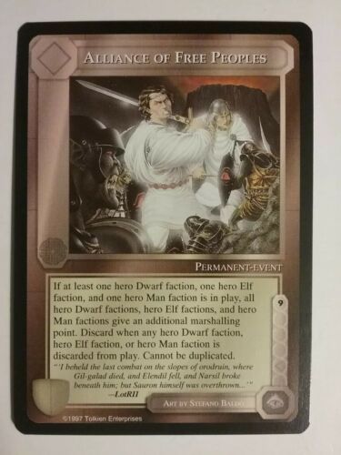 MIDDLE-EARTH CCG MECCG ALLIANCE OF FREE PEOPLES AGAINST THE SHADOW ATS RARE LOTR