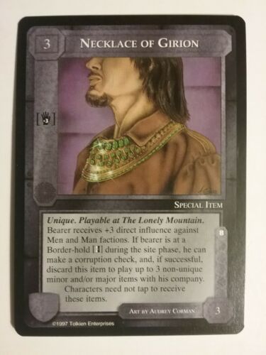 MIDDLE-EARTH CCG MECCG NECKLACE OF GIRION AGAINST THE SHADOW ATS RARE LOTR CARD