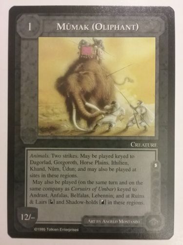 MIDDLE-EARTH CCG MECCG MUMAK (OLIPHANT) THE WIZARDS LIMITED METW RARE LOTR CARD