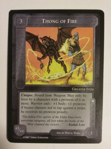 MIDDLE-EARTH CCG MECCG THONG OF FIRE AGAINST THE SHADOW ATS RARE LOTR CARD