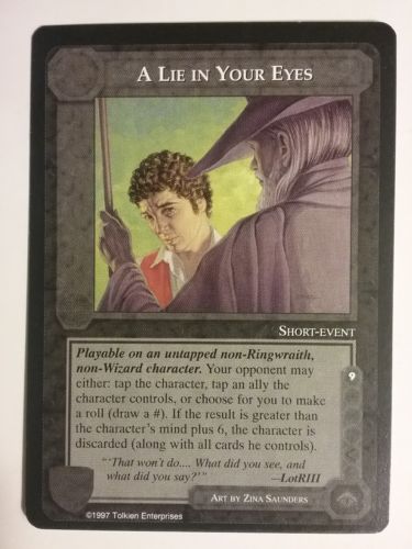 MIDDLE-EARTH CCG MECCG A LIE IN YOUR EYES AGAINST THE SHADOW ATS RARE LOTR CARD