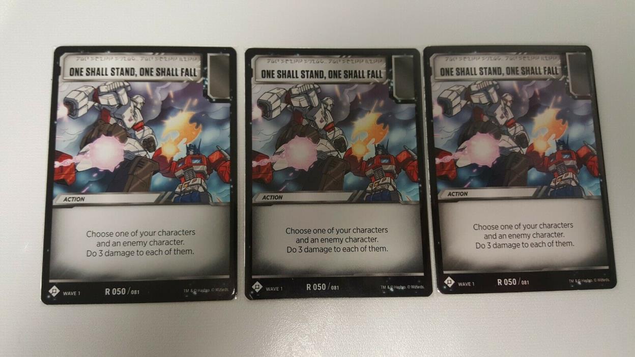 Transformers TCG One Shall Stand, One Shall Fall NM-Mint Rare Battle Card x3