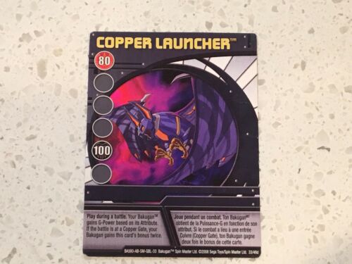 Bakugan Bakuglow Copper Launcher Ability Card 33/48d RARE Misprint!