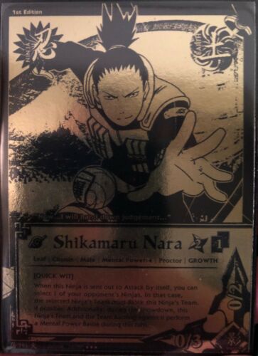 Naruto CCG- Shikamaru Nara [Quick Wit] 791 Black & Gold Super Rare FOIL card NM+