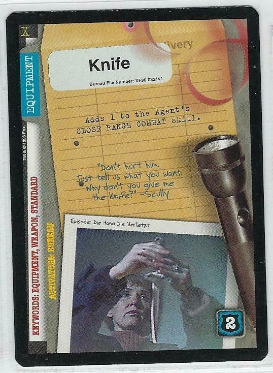 Knife 1996 X-Files Premiere CCG cards #XF96-0321v1