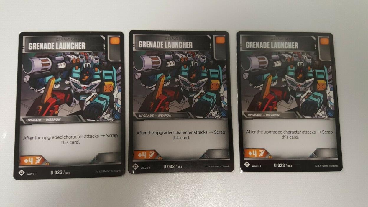 3x Grenade Launcher Transformers TCG CCG Uncommon Playset WOTC Wizards Action