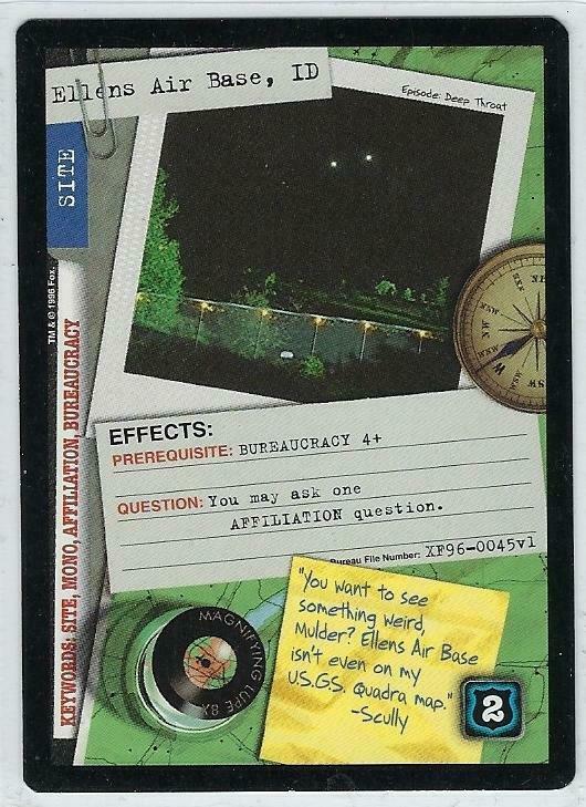 Ellens Air Base,ID 1996 X-Files Premiere CCG cards#XF96-0045v1