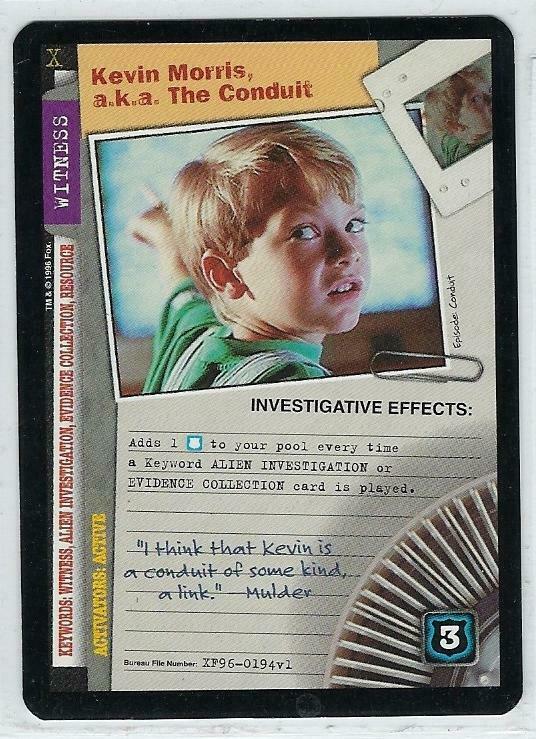 Kevin Morris,a.k.a. The Conduit 1996 X-Files Premiere CCG cards#XF96-0194v1