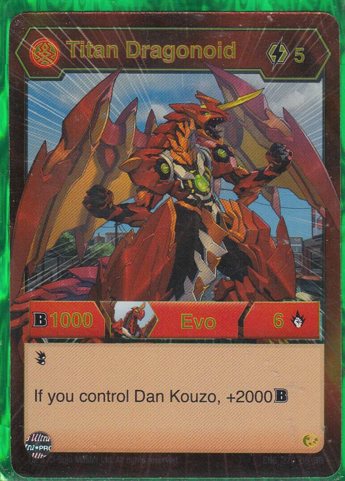 1 x Bakugan Battle Planet Titan Dragonoid Evo Card - ENG 270 BE BB  Non-Hex  New