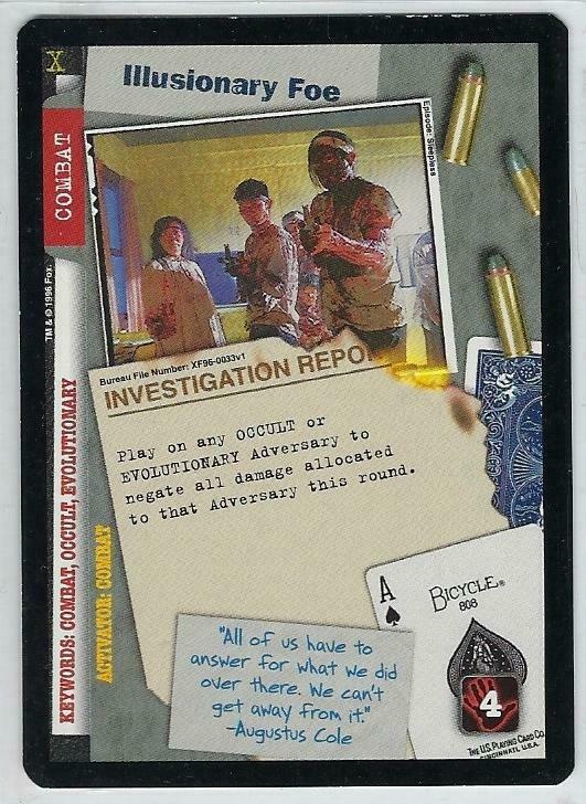 ILLUSIONARY Foe 1996 X-Files Premiere CCG cards#XF96-0033v1