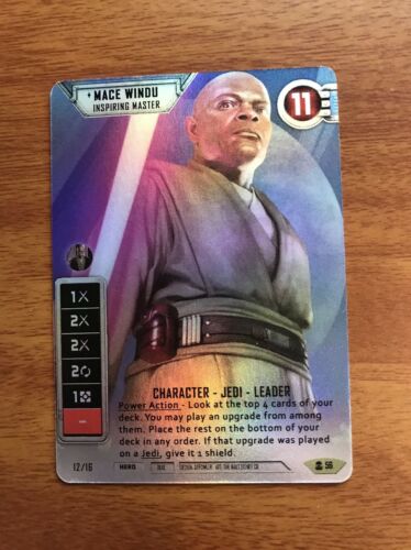 Star Wars Destiny - 1X Alt Art FOIL MACE WINDU - INSPIRING MASTER (V1)