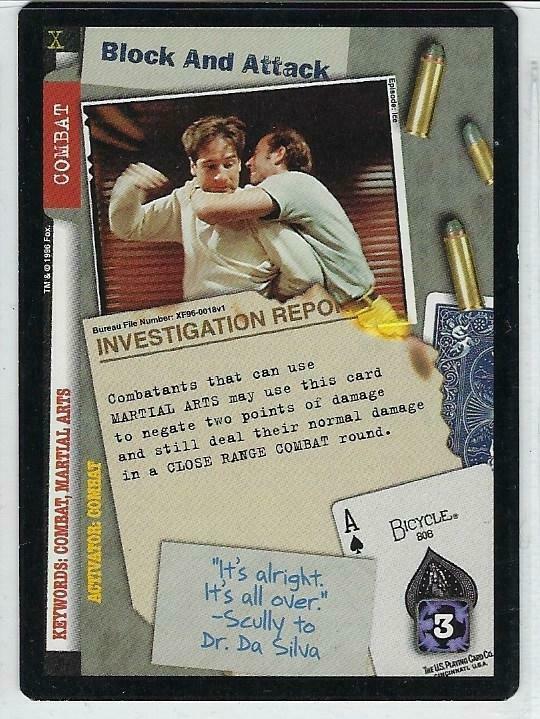 Block and Attack 1996 X-Files Premiere CCG cards#XF96-0018v1