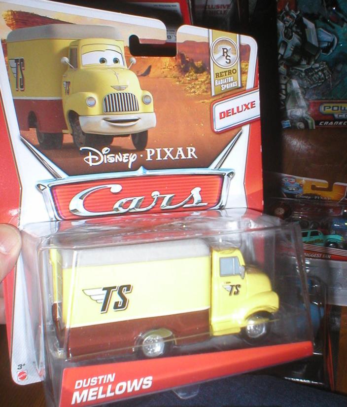 DISNEY PIXAR CARS DELUXE VEHICLE DUSTIN MELLOWS, NEVER OPENED.