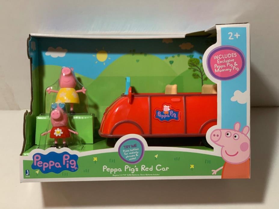 PEPPA PIG - Peppa's Red Car with Peppa and Mummy Pig Figures