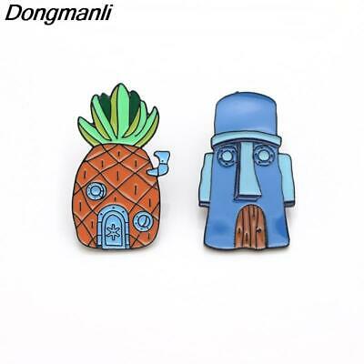 Spongebob pineapple and Squidwards house pins