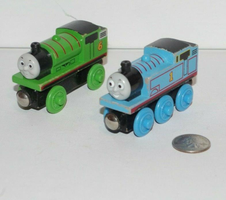 Thomas & Friends Wooden Railway Train Tank Engine Percy and Thomas Lot of 2, GUC