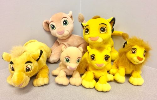 Lot of 6 Vintage Mixed Disney Lion King Plush Doll Lot Simba Nala