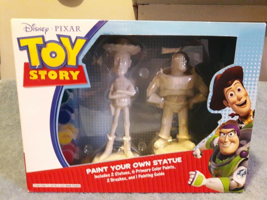 NEW Disney Pixar Toy Story Paint Your Own Statue Buzz Lightyear Woody Figurines