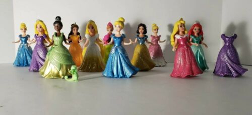 Disney Princess Magiclip Magic Clip Dolls - LOT OF 11 DOLLS/EXTRA DRESS- VGC