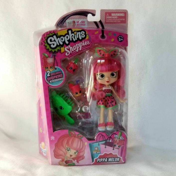 Shopkins Shoppies Pippa Melon Doll Exclusive Girls Day Out Pink Hair New