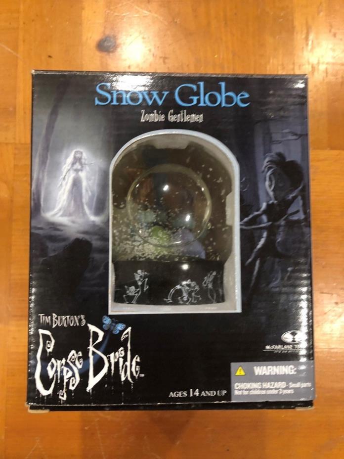 McFarlane Toys Tim Burton Corpse Bride Snow Globe of Zombie Gentleman RARE!