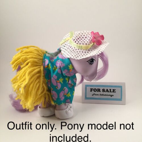 My Little Pony - HAVING A LUAU Hawaiian Pony Wear Outfit - Vintage G1 Hat Parrot