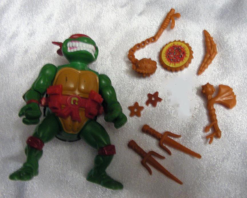 1991 TMNT Storage Shell Raphael - 100% Complete - Mutant Ninja Turtle toy