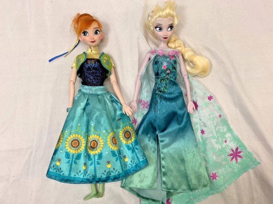 Disney Store Exclusive Barbie Frozen Fever Summer Solstice Elsa & Anna  Doll Set