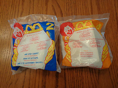 Vintage 1996 McDonald's Iago the Parrot in Cart and Abu the Monkey on Carpet NIP