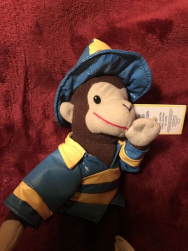 Curious George Fireman plush Bean Bag Stuffed doll~ toy Network With Tags 10