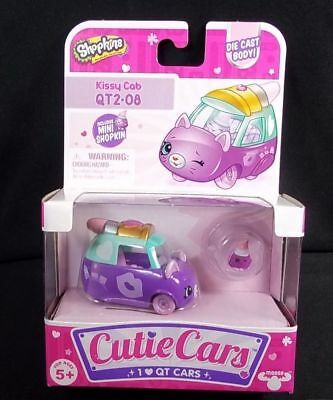 Shopkins Cutie Cars Kissy Cab #QT2-08 diecast body & mini shopkin NIP