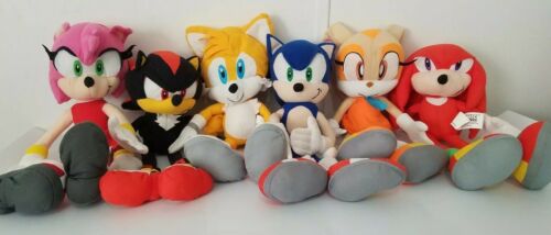 Sonic The Hedgehog 6 Plush Lot Kellytoy Tails Knuckles Amy Rose Shadow Cream