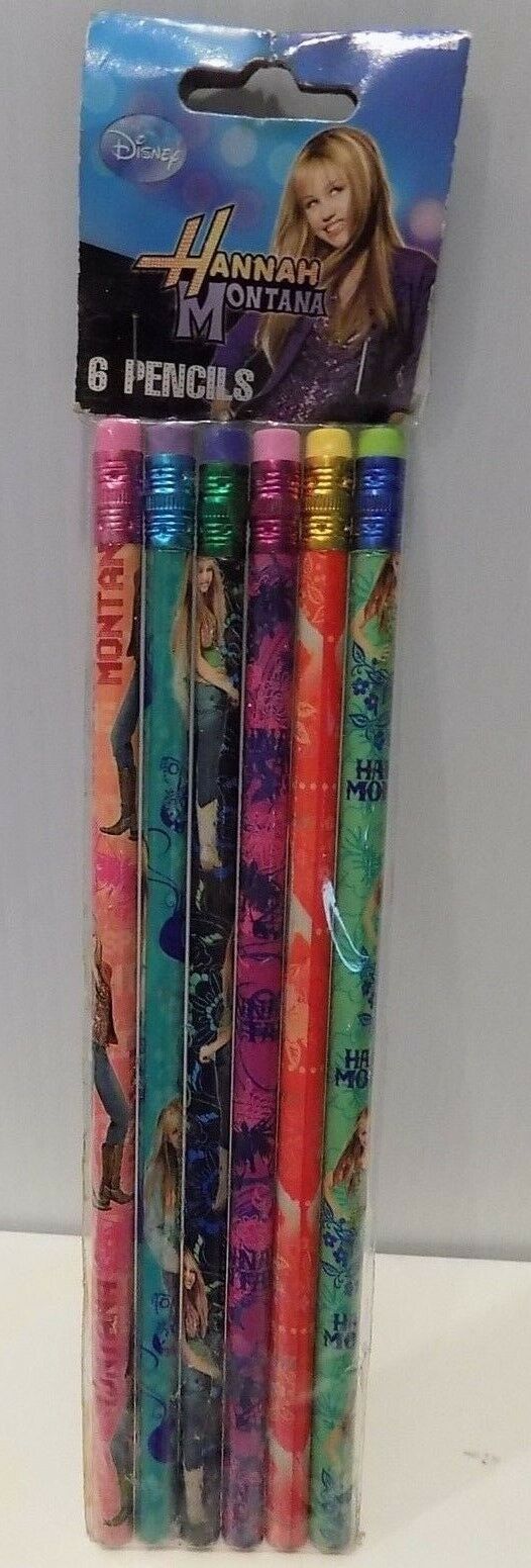 NEW Disney Hannah Montana Set Of 6 Pencils