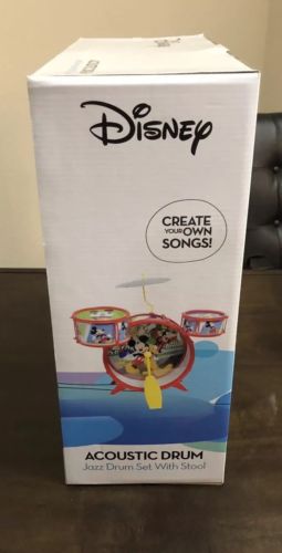 Disney Mickey Mouse Acoustic Drum Jazz Set with  Stool .