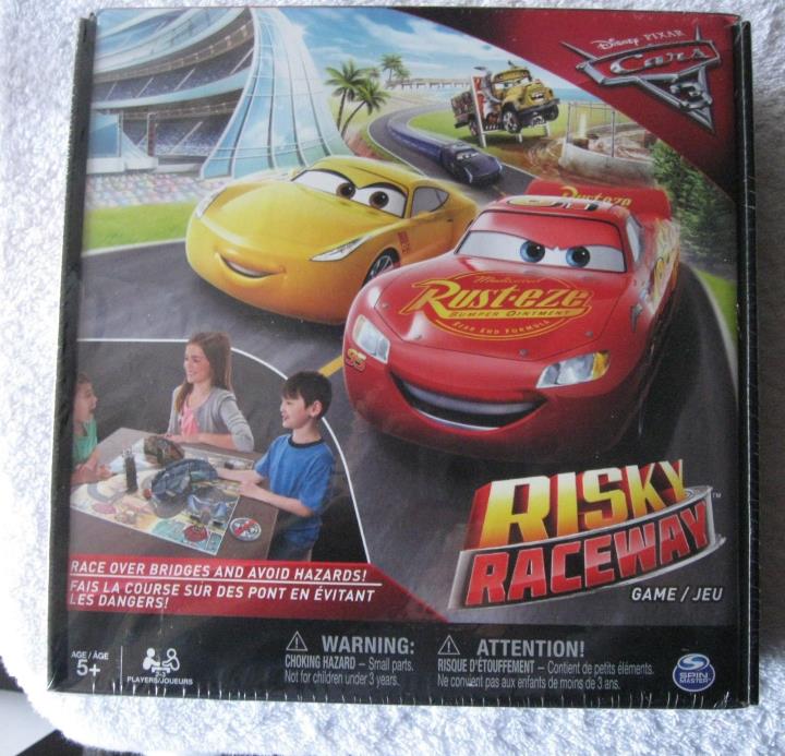 NIB Disney Pixar Cars 3, Risky Raceway Boardgame, age 5+Lightning McQueen