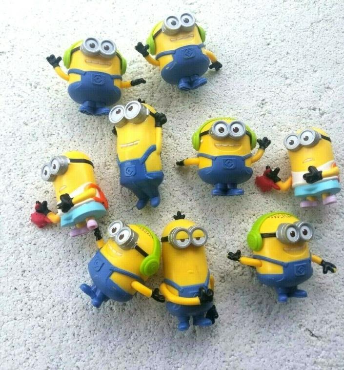 LOT OF 9 Despicable Me Minion Movie Action Figure Topper Kids Gift Doll Toys